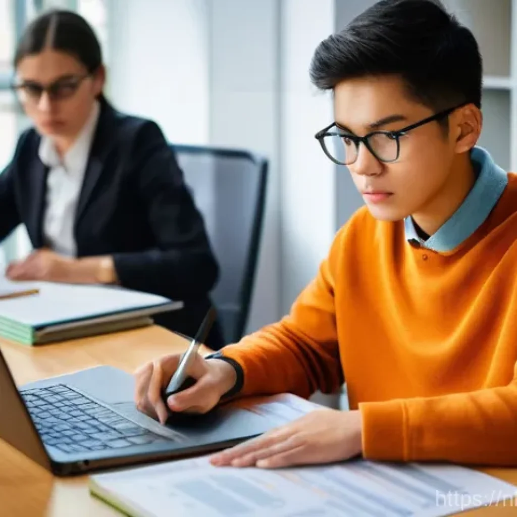 세무사 모의고사 활용 전략 - **Prompt:** A determined young adult, perhaps a university student or recent graduate, intensely foc...