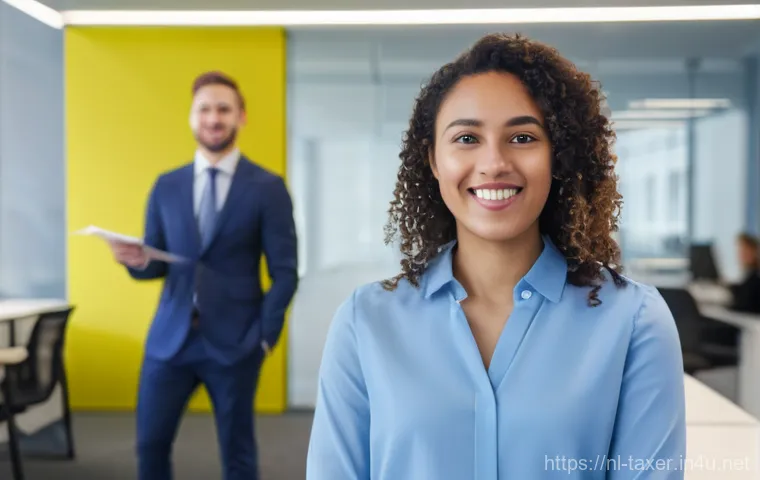 세무사와 법인 등록 절차 - A vibrant, medium shot of a diverse young entrepreneur, either male or female, in their late twentie...