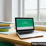 Home 15 세무사 공부 시간 관리법 - **Prompt:** A well-organized, brightly lit study room in a modern Dutch apartment. On a clean wooden...